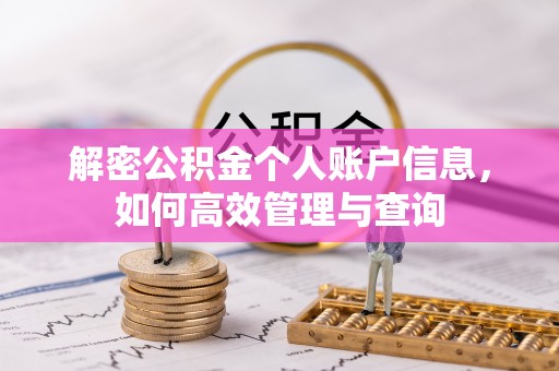 通川解密公积金个人账户信息，如何高效管理与查询